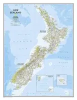 National Geographic: Klasická nástenná mapa Nového Zélandu (23,5 X 30,25 palca) - National Geographic: New Zealand Classic Wall Map (23.5 X 30.25 Inches)
