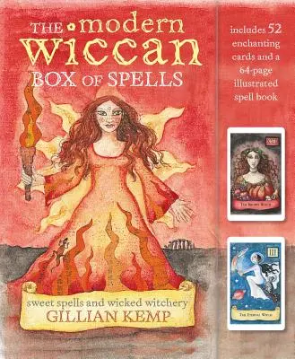 Moderná wiccanská škatuľka kúziel - obsahuje 52 čarovných kariet a 64-stranovú ilustrovanú knihu kúziel - Modern Wiccan Box of Spells - Includes 52 Enchanting Cards and a 64-Page Illustrated Spell Book