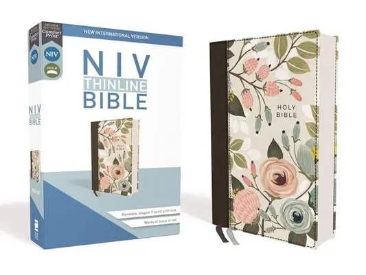 Niv, tenká Biblia, plátno na doske, kvetinová, vydanie s červenými písmenami, pohodlná tlač - Niv, Thinline Bible, Cloth Over Board, Floral, Red Letter Edition, Comfort Print