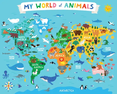 Môj svet zvierat 36-dielne podlahové puzzle - My World of Animals 36-Piece Floor Puzzle