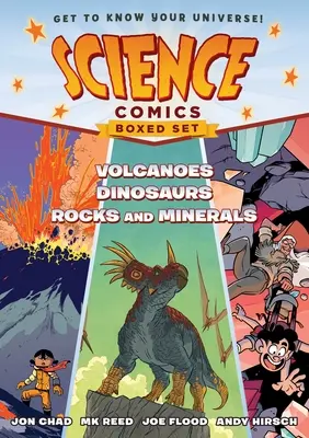 Vedecký komiksový súbor: Sopky, dinosaury a horniny a minerály - Science Comics Boxed Set: Volcanoes, Dinosaurs, and Rocks and Minerals