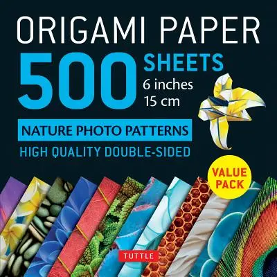 Origami papier 500 listov Prírodné fotografické vzory 6 (15 CM): Tuttle Origami Paper: Vysokokvalitné obojstranné listy na origami s potlačou 12 rôznych vzorov - Origami Paper 500 Sheets Nature Photo Patterns 6 (15 CM): Tuttle Origami Paper: High-Quality Double-Sided Origami Sheets Printed with 12 Different Des