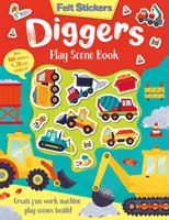 Plstené samolepky Kopačky Kniha na hranie - Felt Stickers Diggers Play Scene Book