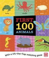 Prvých 100 zvierat - stolová kniha s hrou na priraďovanie k obrázkom so zdvihnutou klapkou - First 100 Animals - A board book with a lift-the-flap matching game