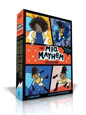 Kolekcia Mia Mayhem: Mia Mayhem je superhrdinka!; Mia Mayhem sa učí lietať!; Mia Mayhem vs. superšikana; Mia Mayhem búra múry - The Mia Mayhem Collection: Mia Mayhem Is a Superhero!; Mia Mayhem Learns to Fly!; Mia Mayhem vs. the Super Bully; Mia Mayhem Breaks Down Walls