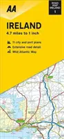 Cestná mapa Írska - Road Map Ireland
