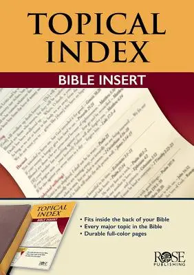 Topical Bible Index Insert - Book: Topical Bible Index Insert