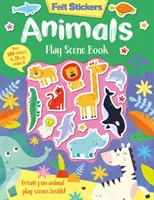 Plstené samolepky Zvieratá Kniha s hravou scénou - Felt Stickers Animals Play Scene Book