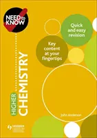 Potrebujete vedieť: Vyššia chémia - Need to Know: Higher Chemistry