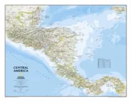 National Geographic: Klasická nástenná mapa Strednej Ameriky (28,75 X 22,25 palca) - National Geographic: Central America Classic Wall Map (28.75 X 22.25 Inches)