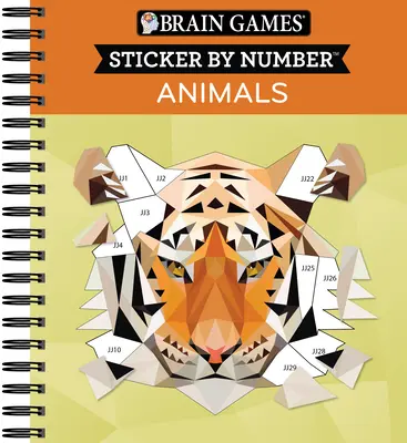 Hry na mozog - Nálepka podľa čísla: 2 knihy v 1 (42 obrázkov na nalepenie) - Brain Games - Sticker by Number: Animals - 2 Books in 1 (42 Images to Sticker)