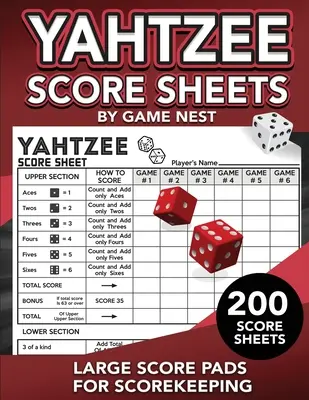 Yahtzee Score Sheets: 200 veľkých skórovacích bločkov pre skórovanie: 8,5 x 11 Yahtzee skórovacích kariet - Yahtzee Score Sheets: 200 Large Score Pads for Scorekeeping 8.5 x 11 Yahtzee Score Cards