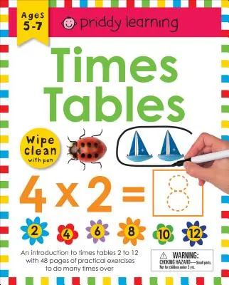 Pracovný zošit Wipe Clean: (priložená špirálová väzba): Vek 6+; Wipe-Clean s perom a kartičkami na čítanie. - Wipe Clean Workbook: Times Tables (Enclosed Spiral Binding): Ages 6+; Wipe-Clean with Pen & Flash Cards