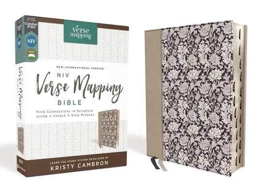 Niv, Biblia s mapovaním veršov, kožená mäkká, námorná kvetinová, indexovaná palcom, pohodlná tlač: Nájdite súvislosti v Písme pomocou jedinečného päťkrokového procesu - Niv, Verse Mapping Bible, Leathersoft, Navy Floral, Thumb Indexed, Comfort Print: Find Connections in Scripture Using a Unique 5-Step Process