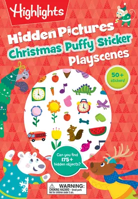 Vianočné skryté obrázky Pufované samolepky Hravé scénky - Christmas Hidden Pictures Puffy Sticker Playscenes