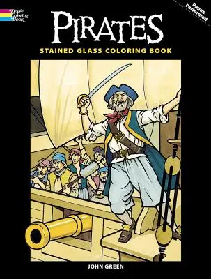 Kniha pirátskych vitráží na vyfarbovanie - Pirates Stained Glass Coloring Book