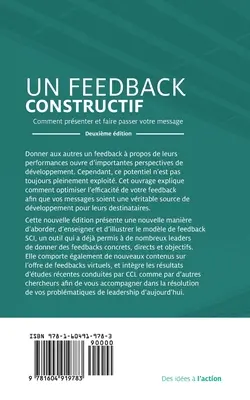 Spätná väzba, ktorá funguje: Ako vytvoriť a doručiť svoje posolstvo, druhé vydanie (francúzsky) - Feedback That Works: How to Build and Deliver Your Message, Second Edition (French)