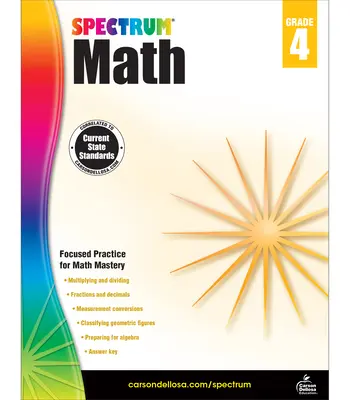 Pracovný zošit Spektrum Matematika, 4. ročník - Spectrum Math Workbook, Grade 4