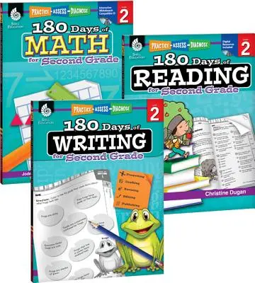 180 dní čítania, písania a matematiky pre druhý stupeň ZŠ - sada 3 kníh - 180 Days of Reading, Writing and Math for Second Grade 3-Book Set