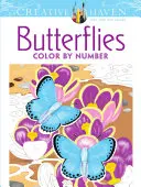 Creative Haven Motýle Omaľovánky podľa čísel - Creative Haven Butterflies Color by Number Coloring Book