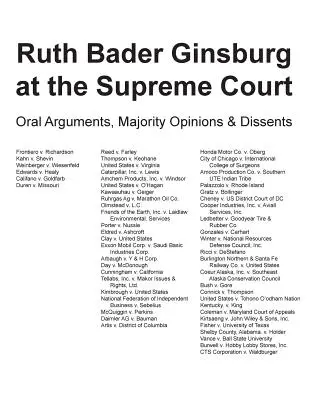 Ruth Bader Ginsburgová na Najvyššom súde: Hovorenie, väčšinové stanoviská a nesúhlasné stanoviská - Ruth Bader Ginsburg at the Supreme Court: Oral Arguments, Majority Opinions and Dissents