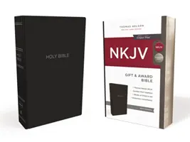 NKJV, Darčeková a ocenená Biblia, kožený vzhľad, čierna farba, vydanie s červeným písmom - NKJV, Gift and Award Bible, Leather-Look, Black, Red Letter Edition