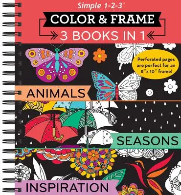 Vyfarbi a zarámuj - 3 knihy v 1 - Zvieratá, ročné obdobia, inšpirácia (omaľovánka pre dospelých) - Color & Frame - 3 Books in 1 - Animals, Seasons, Inspiration (Adult Coloring Book)