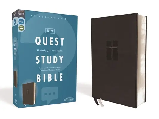 Niv, Quest Study Bible, Leathersoft, Black, Comfort Print: Niv, Quest Study Bible, Leathersoft, Black, Comfort Print: Jediná študijná Biblia Q and A - Niv, Quest Study Bible, Leathersoft, Black, Comfort Print: The Only Q and A Study Bible