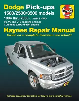 Dodge 1500, 2500 & 3500 Pick-Up (94-08) s V6, V8 & V10 Gas & Cummins Turbo-Diesel, 2wd & 4WD Haynes Repair Manual (Does Not Include Specific to Sr - Dodge 1500, 2500 & 3500 Pick-Ups (94-08) with V6, V8 & V10 Gas & Cummins Turbo-Diesel, 2wd & 4WD Haynes Repair Manual (Does Not Include Specific to Sr