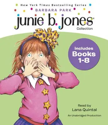 Kolekcia Junie B. Jones: Knihy 1-8: #Veľká tučná huba; č. 1 Hlúpy smradľavý autobus; č. 2 Opičí biznis; č. 3 Veľká tučná huba; č. 4 Zradný špión Spyi Ng; č. 5 Fujky Blucky Fruitcake; - Junie B. Jones Collection: Books 1-8: #1 Stupid Smelly Bus; #2 Monkey Business; #3 Big Fat Mouth; #4 Sneaky Peeky Spyi Ng; #5 Yucky Blucky Fruitcake;