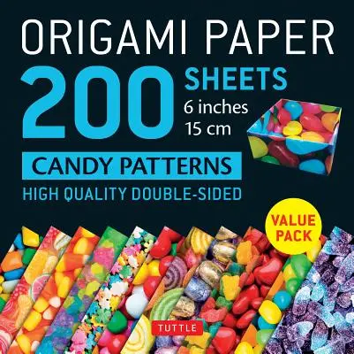 Origami papier 200 listov Cukríkové vzory 6 (15 CM): Tuttle Origami papier: Vysokokvalitné obojstranné listy na origami s 12 rôznymi vzormi (návod na použitie) - Origami Paper 200 Sheets Candy Patterns 6 (15 CM): Tuttle Origami Paper: High-Quality Double Sided Origami Sheets Printed with 12 Different Designs (I