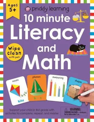 Pracovný zošit Wipe Clean: S perom]: 10-minútové čítanie, písanie a matematika - Wipe Clean Workbook: 10 Minute Reading, Writing, and Math [With Pen]