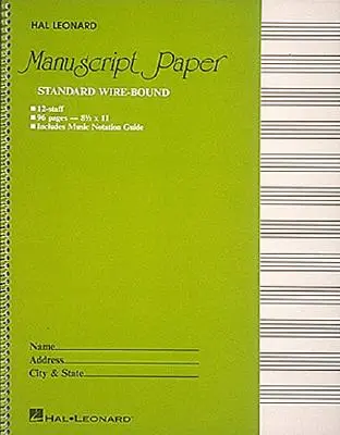 Štandardný rukopisný papier v drôtenej väzbe (zelený obal) - Standard Wirebound Manuscript Paper (Green Cover)