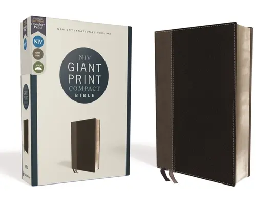 Niv, Giant Print Compact Bible, Leathersoft, Black, Red Letter Edition, Comfort Print
