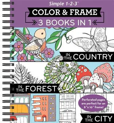Vyfarbi a zarámuj - 3 knihy v 1 - Krajina, les, mesto (omaľovánka pre dospelých) - Color & Frame - 3 Books in 1 - Country, Forest, City (Adult Coloring Book)