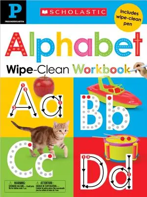 Pracovný zošit na stieranie abecedy pre deti predškolského veku: Scholastic Early Learners (Wipe-Clean) - Pre-K Alphabet Wipe-Clean Workbook: Scholastic Early Learners (Wipe-Clean)