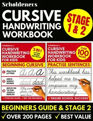 Cvičná učebnica Kurzívne písanie rukou: (Kurzívou pre začiatočníkov / Cvičná kniha na písanie kurzívou): Súbor kníh 2 v 1 pre deti - Cursive Handwriting Workbook: 2-in-1 Book Set For Kids (Cursive for Beginners / Cursive Writing Practice Book)
