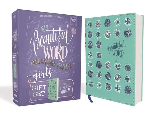 Niv, Beautiful Word Coloring Bible for Girls Pencil/Sticker Gift Set, Updated, Leathersoft Over Board, Teal, Comfort Print: Viac ako 600 veršov na vyfarbenie - Niv, Beautiful Word Coloring Bible for Girls Pencil/Sticker Gift Set, Updated, Leathersoft Over Board, Teal, Comfort Print: 600+ Verses to Color