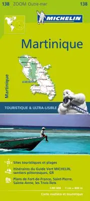 Michelin Zväčšiť mapu Martiniku 138 - Michelin Zoom Martinique Map 138