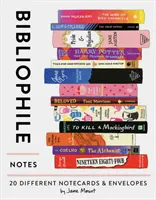 Zápisky bibliofila: (Zápisníky pre milovníkov kníh, ilustrované zápisníky, písacie potreby) - Bibliophile Notes: 20 Different Notecards & Envelopes (Notecards for Book Lovers, Illustrated Notecards, Stationery)