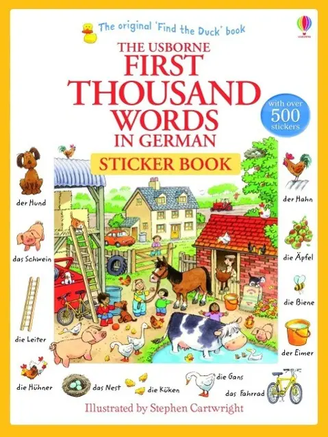 Prvých tisíc slov v nemčine Kniha samolepiek - First Thousand Words in German Sticker Book