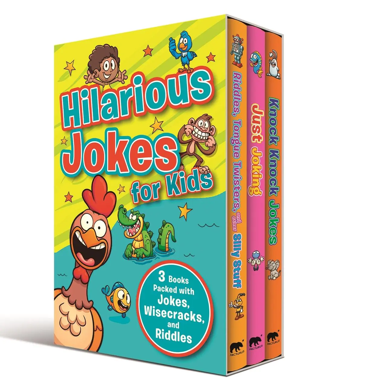 Veselé vtipy pre deti - 3 knihy plné vtipov, múdrostí a hádaniek - Hilarious Jokes for Kids - 3 Books packed with jokes, wisecracks, and riddles
