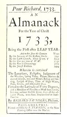 Chudák Richard, 1733: almanach: Na Kristov rok 1733 - Poor Richard, 1733 an Almanack: For the Year of Christ 1733