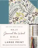 NKJV, Journal the Word Bible, Large Print, Blue Floral Cloth, Red Letter Edition (NKJV, Denník Slova Biblia, veľká tlač, modré kvetinové plátno, vydanie s červenými písmenami): Premýšľajte, píšte si denník alebo vytvárajte umelecké diela vedľa svojich obľúbených veršov - NKJV, Journal the Word Bible, Large Print, Blue Floral Cloth, Red Letter Edition: Reflect, Journal, or Create Art Next to Your Favorite Verses