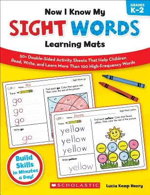 Teraz poznám svoje slovíčka na učenie, triedy K-2 - Now I Know My Sight Words Learning Mats, Grades K-2