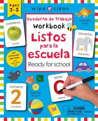 Wipe Clean: Dvojjazyčný pracovný zošit Pripravený do školy: S perom Wipe Clean - Wipe Clean: Bilingual Workbook Ready for School: Ages 3-5; With Wipe Clean Pen