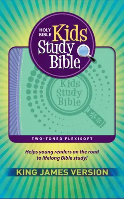 KJV Detská študijná Biblia Flex fialová a zelená s potlačou (pravá koža) - KJV Kids Study Bible Flex Purple and Green Imprintable (Genuine Leather)