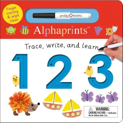 Alphaprints: 123: Obkresľuj, píš a uč sa: Obkresľovanie prstom a utieranie - Alphaprints: Trace, Write, and Learn 123: Finger Tracing & Wipe Clean