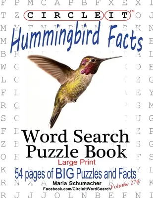 Zakrúžkujte, Kolibrík Fakty, Hľadanie slov, Puzzle Book - Circle It, Hummingbird Facts, Word Search, Puzzle Book