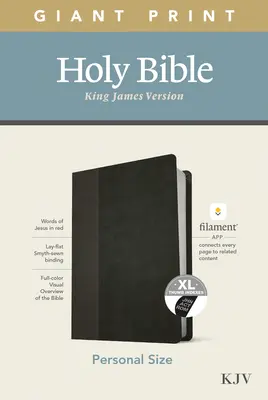 Biblia KJV v osobnej veľkosti s obrovskou tlačou, vydanie s vláknami (kožená, čierna/nyxová, indexovaná) - KJV Personal Size Giant Print Bible, Filament Enabled Edition (Leatherlike, Black/Onyx, Indexed)